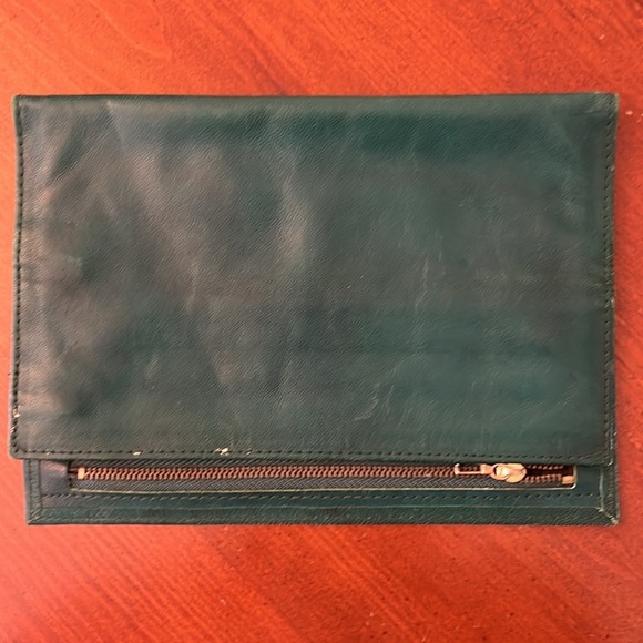 Vintage Leather Jewelry Travel Case Green - Picture 2 of 6